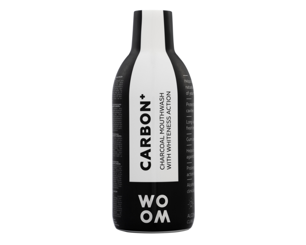 WOOM CARBON+ Burnos skalavimo skystis
