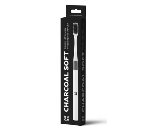 WOOM CHARCOAL SOFT Dantų šepetėlis